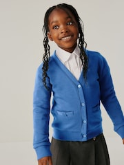 Clarks Blue Girls Bow Sweat School Cardigan - Image 1 of 5