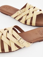 Light Yellow Regular/Wide Fit Forever Comfort® Cross Strap Mules - Image 3 of 5
