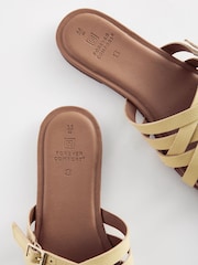 Light Yellow Regular/Wide Fit Forever Comfort® Cross Strap Mules - Image 4 of 5