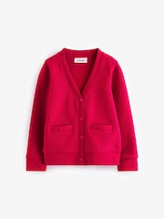 Clarks Red Girls Bow Sweat School Cardigan - Image 2 of 4