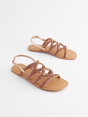 Rose Gold Standard/Wide Fit Forever Comfort® Beaded Slingback Sandals - Image 4 of 10