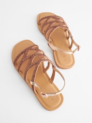 Rose Gold Standard/Wide Fit Forever Comfort® Beaded Slingback Sandals - Image 6 of 10