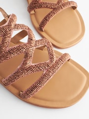 Rose Gold Standard/Wide Fit Forever Comfort® Beaded Slingback Sandals - Image 7 of 10