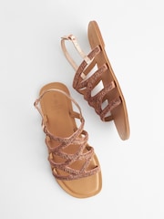 Rose Gold Standard/Wide Fit Forever Comfort® Beaded Slingback Sandals - Image 9 of 10
