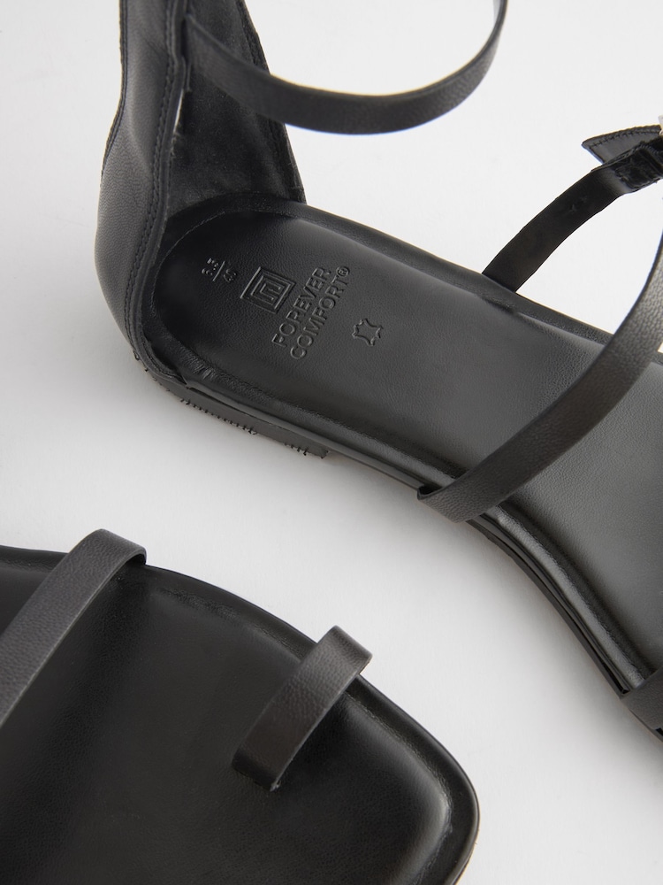 Black Forever Comfort® Strappy Ankle Sandals - Image 10 of 10