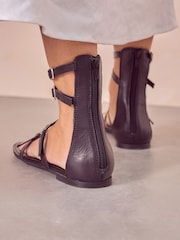 Black Forever Comfort® Strappy Ankle Sandals - Image 5 of 10