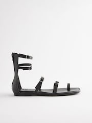 Black Forever Comfort® Strappy Ankle Sandals - Image 7 of 10