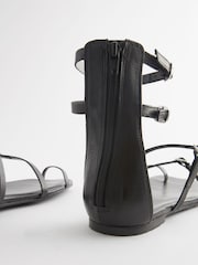 Black Forever Comfort® Strappy Ankle Sandals - Image 9 of 10