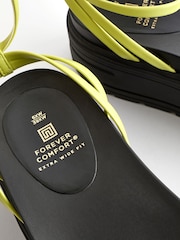 Lime Green Extra Wide Fit Chunky Strappy Flatform Sandals - Image 6 of 6
