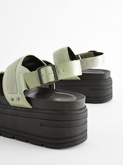 Sage Green Extra Wide Fit Chunky Wedge Sandals - Image 4 of 5