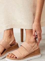 Nude Extra Wide Fit Forever Comfort® Leather Sport Bling Wedges - Image 2 of 8
