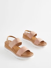 Nude Extra Wide Fit Forever Comfort® Leather Sport Bling Wedges - Image 3 of 8