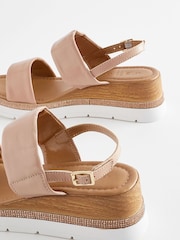 Nude Extra Wide Fit Forever Comfort® Leather Sport Bling Wedges - Image 5 of 8