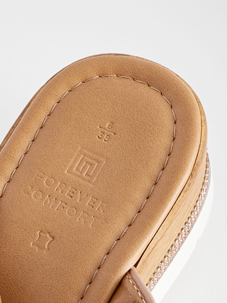 Nude Extra Wide Fit Forever Comfort® Leather Sport Bling Wedges - Image 8 of 8