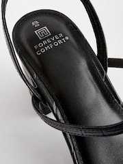 Black Forever Comfort® Toe Post Block Heel Sandals - Image 6 of 6