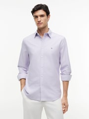 Tommy Hilfiger Purple Regular Fit Flag Embroidery Oxford Shirt - Image 1 of 5