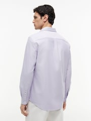 Tommy Hilfiger Purple Regular Fit Flag Embroidery Oxford Shirt - Image 2 of 5
