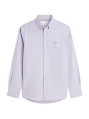 Tommy Hilfiger Purple Regular Fit Flag Embroidery Oxford Shirt - Image 5 of 5