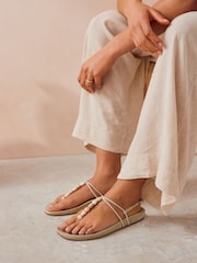 Neutral Forever Comfort® Beaded Toe Post Sandals - Image 1 of 8