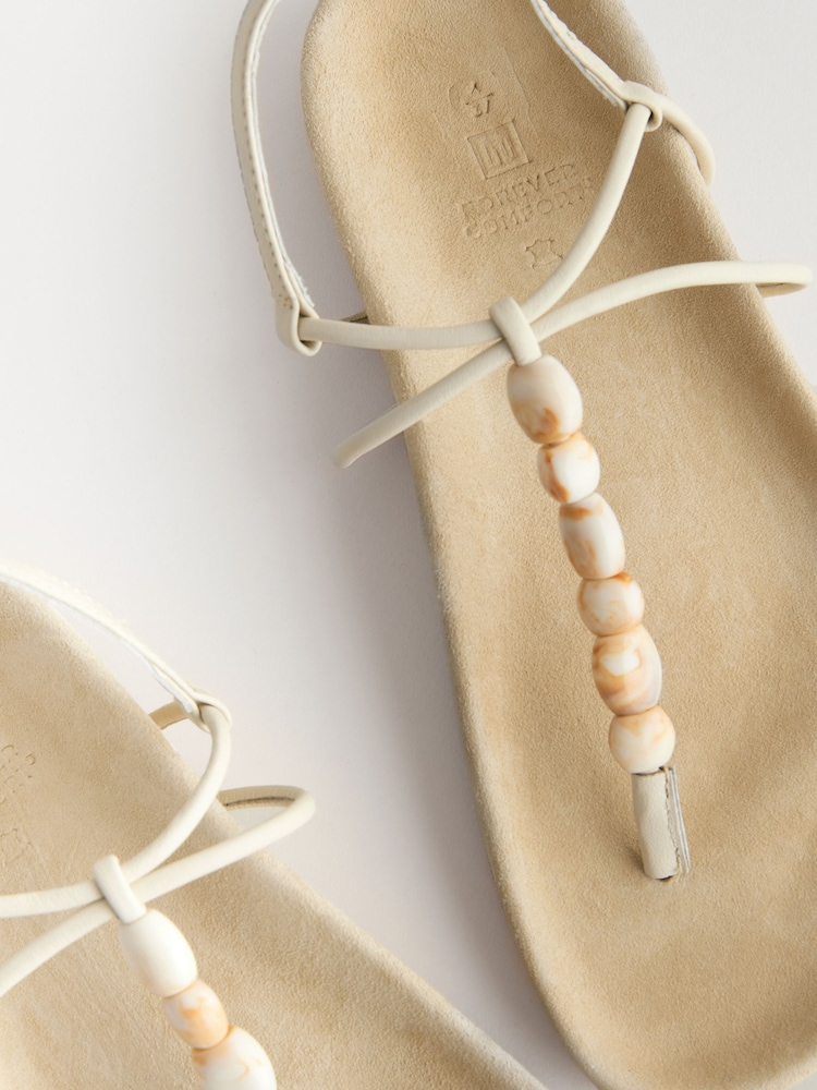 Neutral Forever Comfort® Beaded Toe Post Sandals - Image 8 of 8
