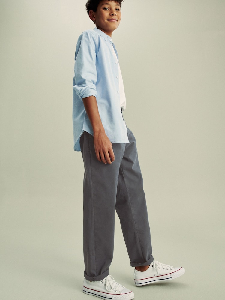 Charcoal Grey Loose Fit Chino Trousers (3-16yrs) - Image 2 of 6