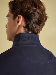 Joules Alistair Navy Quarter Zip Cotton Sweatshirt - Image 5 of 8