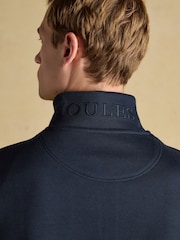 Joules Alistair Navy Quarter Zip Cotton Sweatshirt - Image 7 of 8