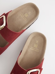 Red Forever Comfort® Leather Double Strap Footbed Sandals - Image 6 of 6