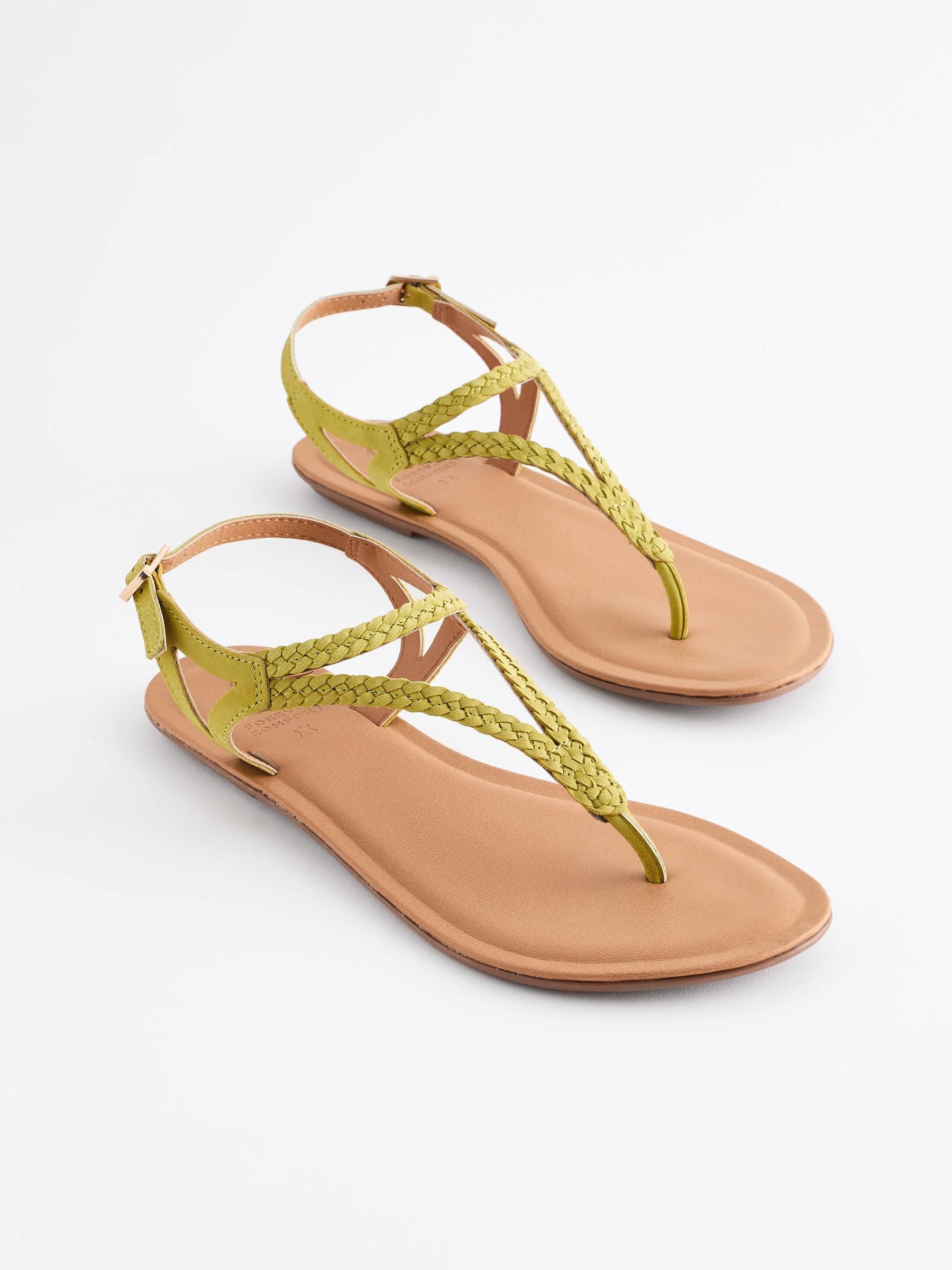 Sandales plates vertes new arrivals