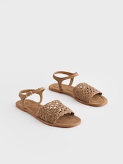 Tan Brown Forever Comfort® Weave Sandals - Image 1 of 6
