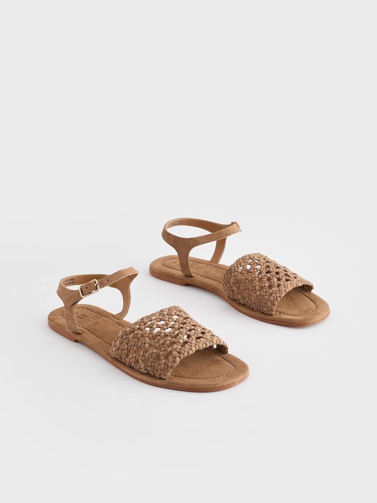 Tan Brown Forever Comfort® Weave Sandals - Image 1 of 6