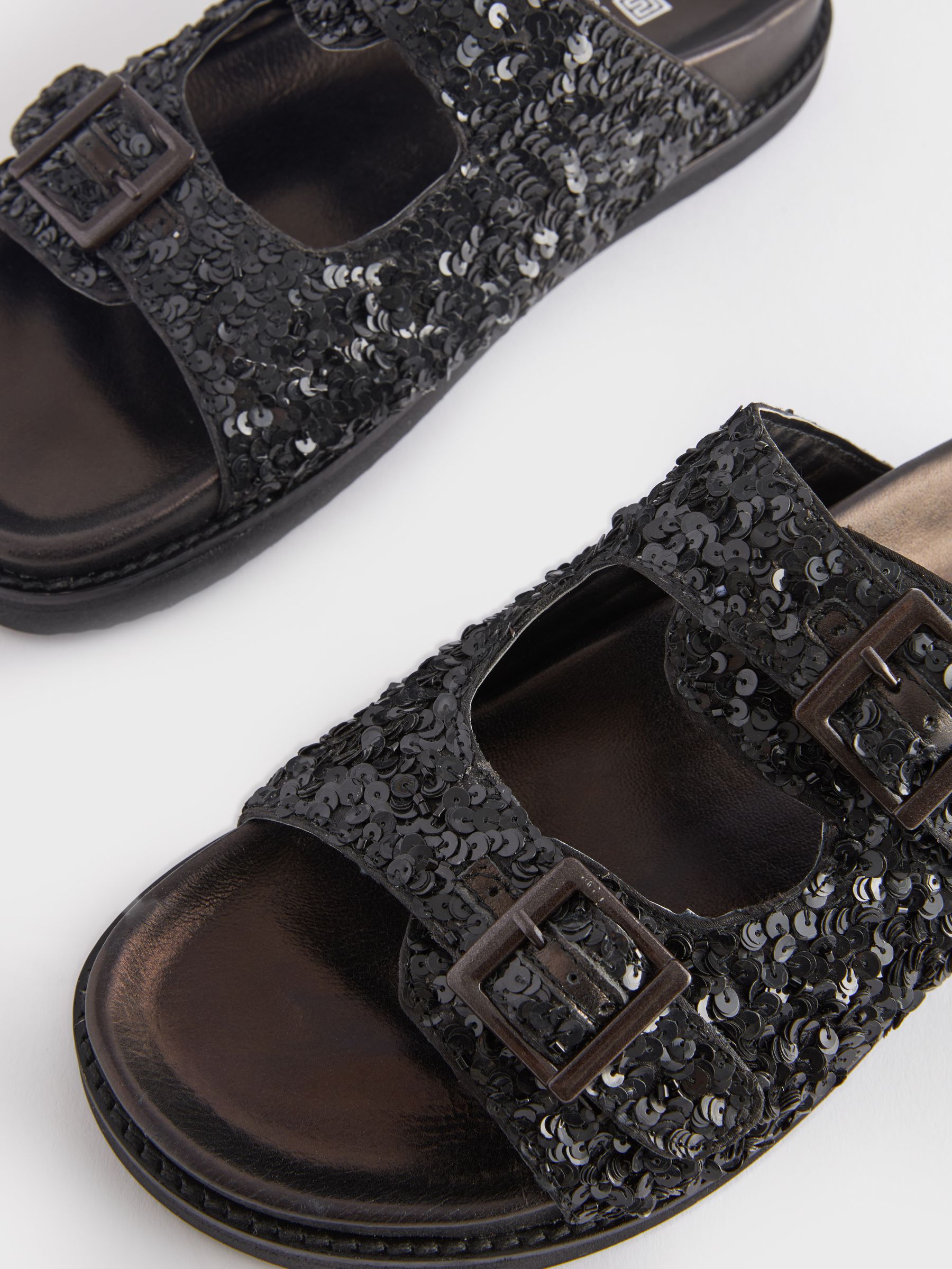 Sparkly footbed sandals on sale