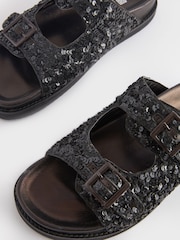 Black Forever Comfort® Sequin Footbed Sandals - Image 10 of 10