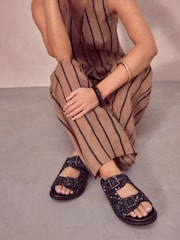 Black Forever Comfort® Sequin Footbed Sandals - Image 3 of 10