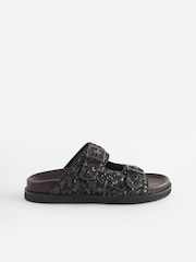 Black Forever Comfort® Sequin Footbed Sandals - Image 6 of 10