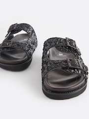 Black Forever Comfort® Sequin Footbed Sandals - Image 7 of 10