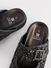 Black Forever Comfort® Sequin Footbed Sandals - Image 8 of 10