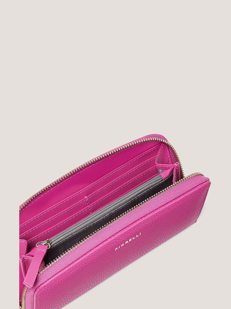 Fiorelli Pink Benny Zip Around Plain Bag - Image 5 of 5