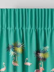 Sara Miller Green Flamingo Border Made to Measure 100% Cotton Curtains - Image 7 of 9