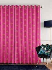 Sara Miller Pink Small Palm Made to Measure 100% Cotton Curtains - Image 2 of 9