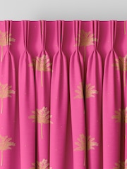 Sara Miller Pink Small Palm Made to Measure 100% Cotton Curtains - Image 5 of 9