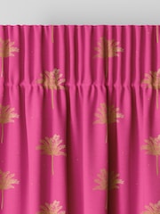 Sara Miller Pink Small Palm Made to Measure 100% Cotton Curtains - Image 6 of 9