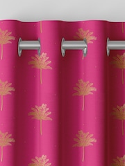 Sara Miller Pink Small Palm Made to Measure 100% Cotton Curtains - Image 7 of 9