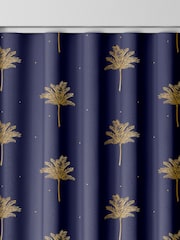 Sara Miller Navy Blue Small Palm Made to Measure Curtains - Image 8 of 9