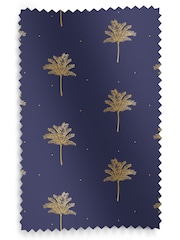 Sara Miller Navy Blue Small Palm Made to Measure Curtains - Image 9 of 9