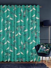 Sara Miller Green Heron Made to Measure Curtains - Image 2 of 9