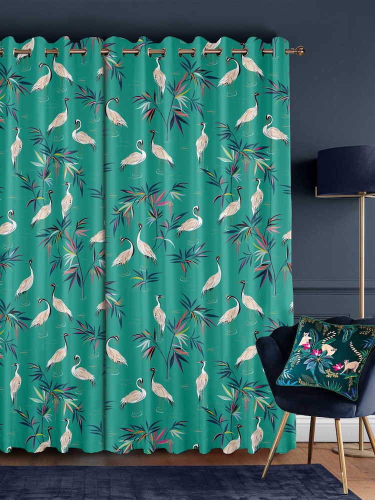 Sara Miller Green Heron Made to Measure Curtains - Image 2 of 9
