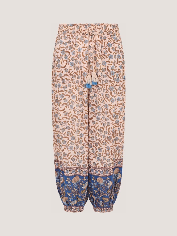 Monsoon Cream Ari Floral Harem Trousers - Image 6 of 6