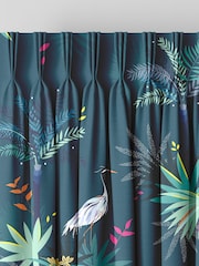 Sara Miller Teal Green Heron Made to Measure Curtains - Image 5 of 9