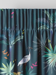 Sara Miller Teal Green Heron Made to Measure Curtains - Image 6 of 9